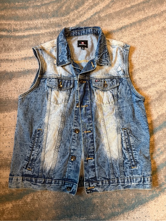 South Pole Other - Vintage South Pole Men's Washed Blue Denim Vest Size XL